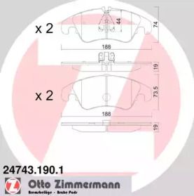 Тормозные колодки Otto Zimmermann 24743.190.1.