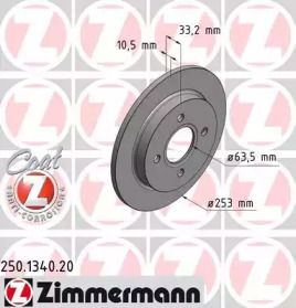 Гальмівний диск Otto Zimmermann 250.1340.20.