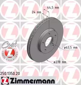 Вентилируемый тормозной диск Otto Zimmermann 250.1350.20.