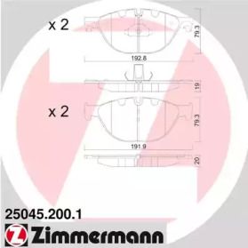 Гальмівні колодки на БМВ 520 Otto Zimmermann 25045.200.1.