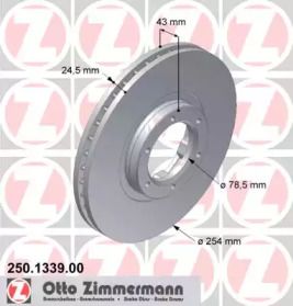 Вентилируемый тормозной диск Otto Zimmermann 250.1339.00.