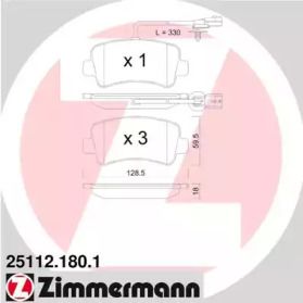 Гальмівні колодки на Opel Movano  Otto Zimmermann 25112.180.1.