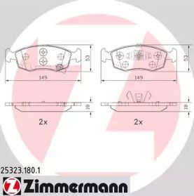 Гальмівні колодки на Lancia Ypsilon  Otto Zimmermann 25323.180.1.