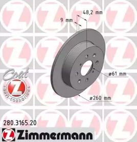 Тормозной диск Otto Zimmermann 280.3165.20.