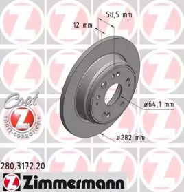 Гальмівний диск на Хонда Фр-в  Otto Zimmermann 280.3172.20.