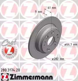 Тормозной диск Otto Zimmermann 280.3174.20.