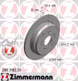 Гальмівний диск на Honda CR-V 3 Otto Zimmermann 280.3182.20.