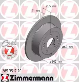 Тормозной диск на Хюндай Санта Фе 2 Otto Zimmermann 285.3517.20.
