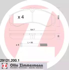Гальмівні колодки на Івеко Дейлі  Otto Zimmermann 29121.200.1.