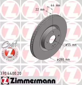 Вентильований гальмівний диск Otto Zimmermann 370.4400.20.