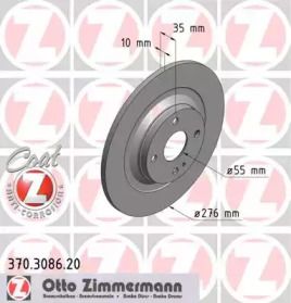 Тормозной диск Otto Zimmermann 370.3086.20.