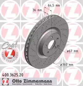 Вентилируемый тормозной диск с перфорацией Otto Zimmermann 400.3625.20.