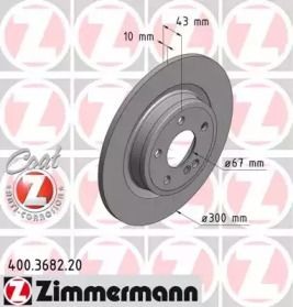 Тормозной диск на Мерседес СЛК  Otto Zimmermann 400.3682.20.
