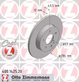 Тормозной диск Otto Zimmermann 400.1425.20.