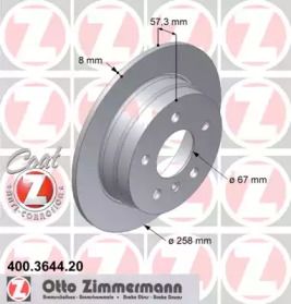 Тормозной диск на Мерседес А170 Otto Zimmermann 400.3644.20.