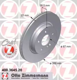 Вентильований гальмівний диск на Mercedes-Benz SLK  Otto Zimmermann 400.3645.20.