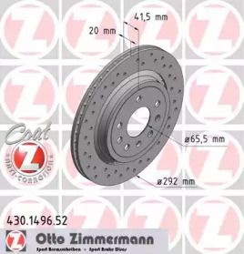 Перфорированный тормозной диск Otto Zimmermann 430.1496.52.