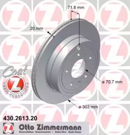 Вентилируемый тормозной диск на Опель Антара  Otto Zimmermann 430.2613.20.