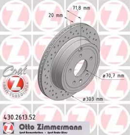 Вентильований гальмівний диск з перфорацією Otto Zimmermann 430.2613.52.