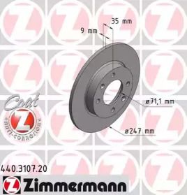 Тормозной диск на Citroen C2  Otto Zimmermann 440.3107.20.