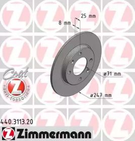 Тормозной диск на Пежо 106  Otto Zimmermann 440.3113.20.