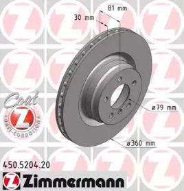 Вентилируемый тормозной диск Otto Zimmermann 450.5204.20.