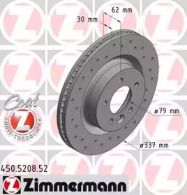Вентилируемый тормозной диск с перфорацией на Ленд Ровер Дискавери  Otto Zimmermann 450.5208.52.
