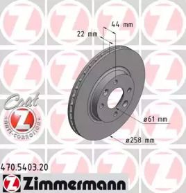 Вентилируемый тормозной диск Otto Zimmermann 470.5403.20.