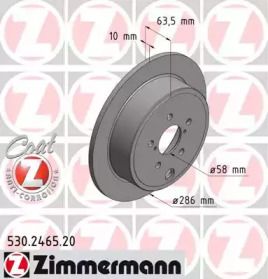 Тормозной диск на Субару БРЗ  Otto Zimmermann 530.2465.20.