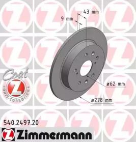 Тормозной диск Otto Zimmermann 540.2497.20.
