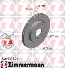 Вентилируемый тормозной диск Otto Zimmermann 540.5305.20.