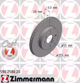 Вентилируемый тормозной диск Otto Zimmermann 590.2580.20.