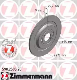 Тормозной диск Otto Zimmermann 590.2595.20.