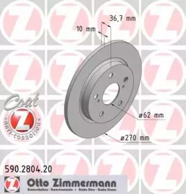 Тормозной диск Otto Zimmermann 590.2804.20.