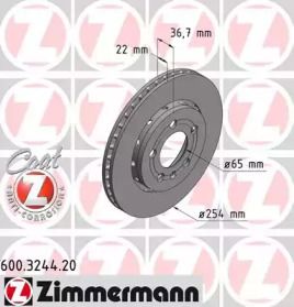 Перфорированный тормозной диск на Фольксваген Поло  Otto Zimmermann 600.3244.20.