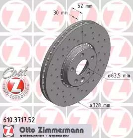 Перфорований гальмівний диск Otto Zimmermann 610.3717.52.
