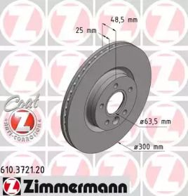 Вентилируемый тормозной диск Otto Zimmermann 610.3721.20.