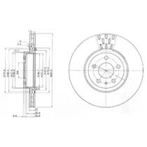 Вентилируемый тормозной диск на Альфа Ромео 147  Delphi BG2512.