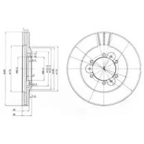 Вентильований гальмівний диск на Опель Монтерей  Delphi BG3378.