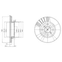 Вентилируемый тормозной диск на Тайота Старлет  Delphi BG3424.