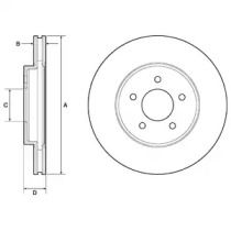 Вентилируемый тормозной диск на Мазда Трибьют  Delphi BG4120.