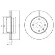 Вентильований гальмівний диск на Шевроле Епіка  Delphi BG4193.
