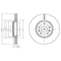 Вентильований гальмівний диск на Рено Гранд Сценик 2 Delphi BG4338.