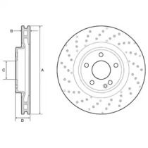 Вентильований гальмівний диск на Мерседес ЦЛА  Delphi BG4658C.