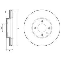 Вентильований гальмівний диск на Шевроле Авео Т300 Delphi BG4671C.