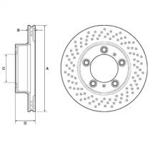 Вентилируемый тормозной диск на Порше Кайман  Delphi BG4769C.