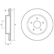 Вентильований гальмівний диск на Ніссан Х-Трейл  Delphi BG4779C.