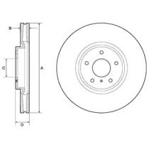 Вентильований гальмівний диск на Infiniti EX  Delphi BG9152.