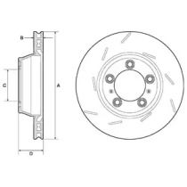 Вентильований гальмівний диск на Порше Панамера  Delphi BG9164C.