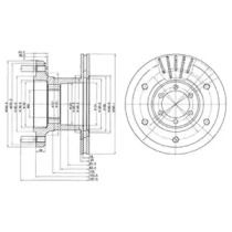 Вентильований гальмівний диск Delphi BG9453.